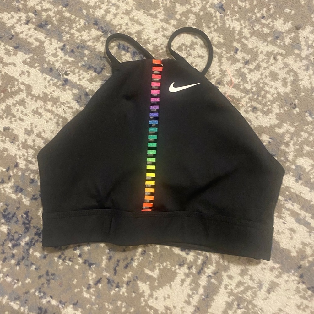 Nike Black Bra with Colorful Stripe